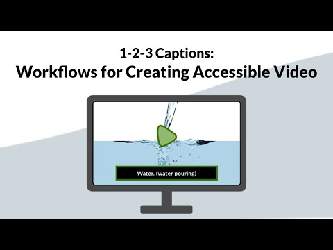 1-2-3 Captions: Workflows for Creating Accessible Video