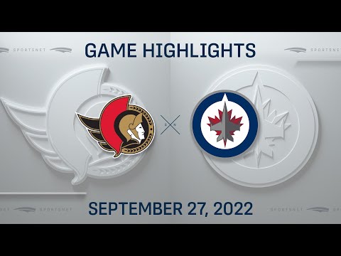 NHL Preseason Highlights | Senators vs. Jets - September 27, 2022