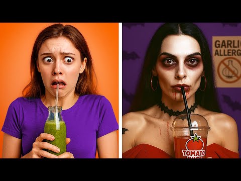 私の友達はヴァンパイア!? 🧛♀️ スプーキーなスクールデーチャレンジ | 面白いDIY & いたずら