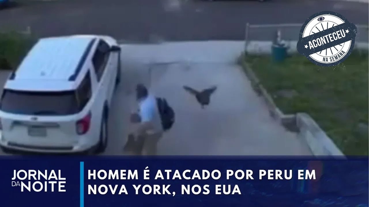 Aconteceu na Semana | Homem é atacado por peru nos EUA I Jornal da Noite