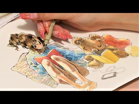 ☆ Chill album cover watercolor process ☆