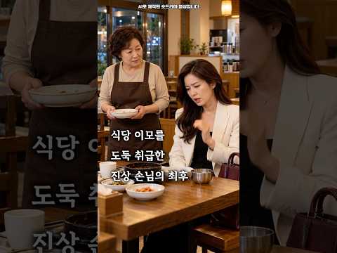 식당 이모를 도둑 취급한 <strong>진상</strong> 손님의 최후 #숏드라마 #사이다 #반전