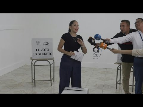 Opposition candidate Luisa Gonzalez casts her vote for presidential election in Ecuador | AFP