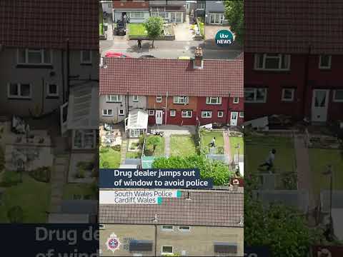 This drug dealer threw himself out the window to avoid police #itvnews