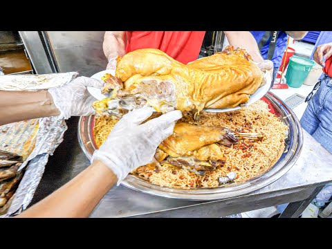 LEVEL 9999 Arabic CAMEL Platter + Insane Chicken + Street Food Tour of Sharjah, UAE - Let's EAT!!!