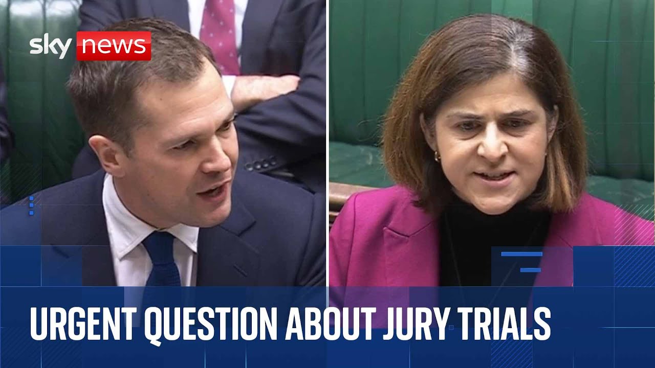 Urgent Question in the Commons about reported plans to cut down on jury trials