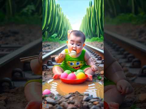 ❤️ Evolution of Baby: Train Attack on Baby for Food Eating #cat #cute #love #shorts BabyLos 47