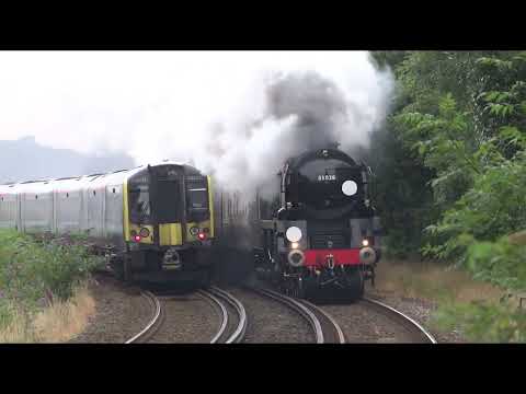 35018 'Clan Line' & 47812 working the 'End of Southern Steam' railtour through Moreton (09/07/24)