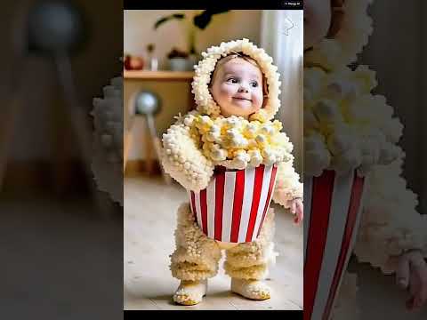 Cute baby eat pop corn#shorts
