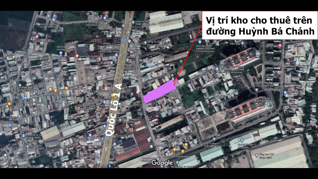 Cần cho thuê kho xưởng 2.800 m2 tại mặt tiền đường Huỳnh Bá Chánh, xã Tân Kiên, Huyện Bình Chánh video
