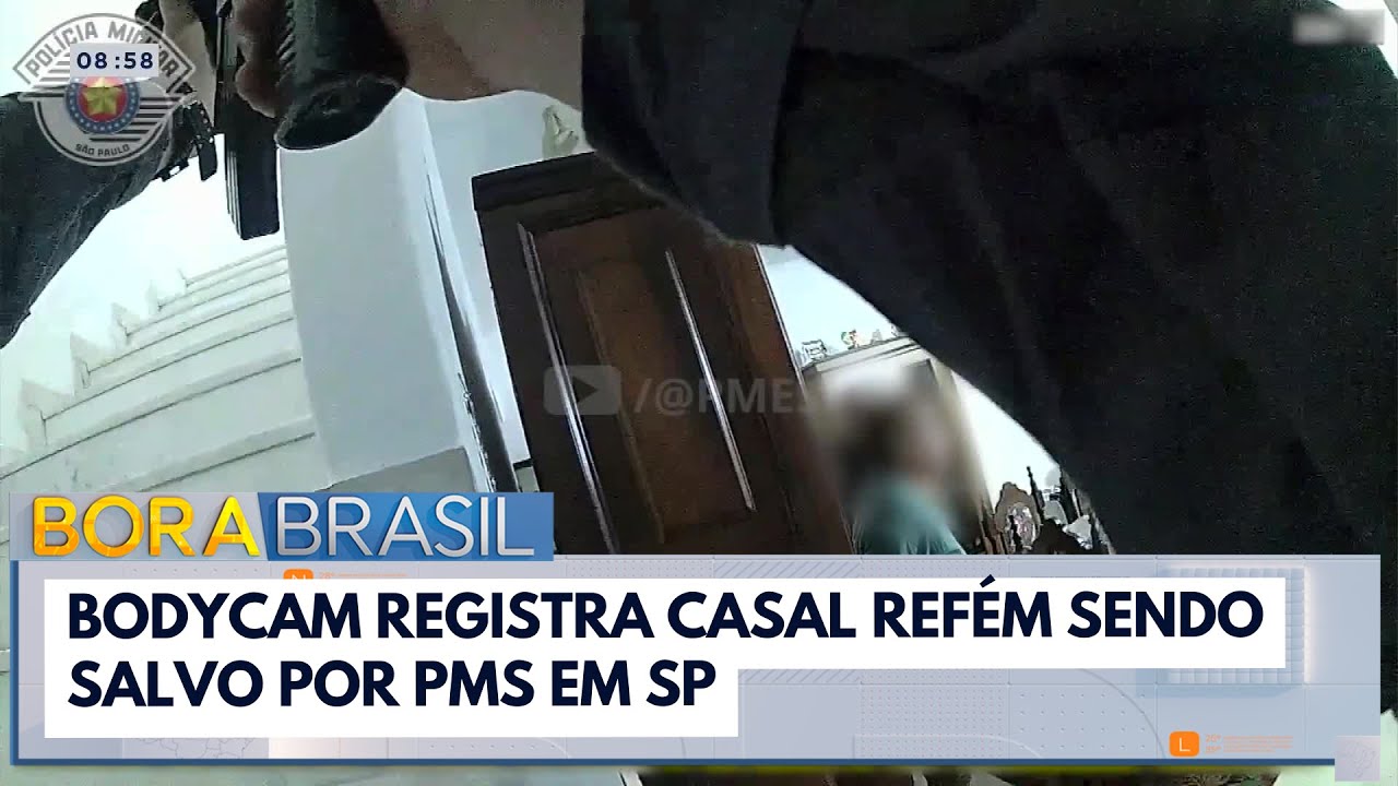 Câmeras registram casal refém sendo salvo por PMs em São Paulo