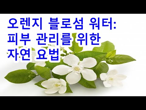 오렌지 블로섬 워터 피부 관리를 위한 자연 요법