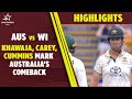 Resilient batting by Khawaja, Carey and Cummins brings AUS back into contention | AUS v WI