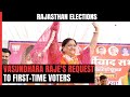 Rajasthan Elections Voting Today: Request First-Time Voters To... Vasundhara Raje