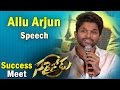 Allu Arjun finishes Speech with his famous dialogues @ Sarrainodu Success Meet