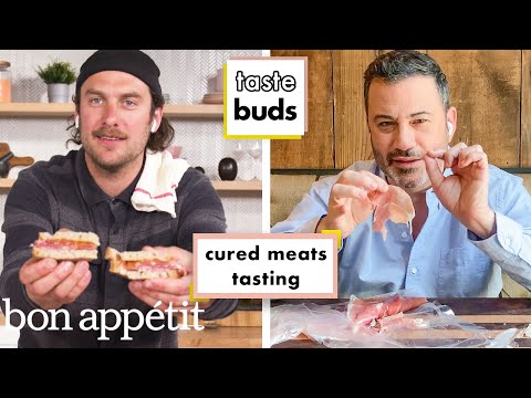 Jimmy Kimmel & Brad Try 7 Different Cured Meats | Taste Buds | Bon Appétit