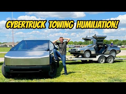 Tesla Cybertruck vs DeLorean: Towing Test Showdown