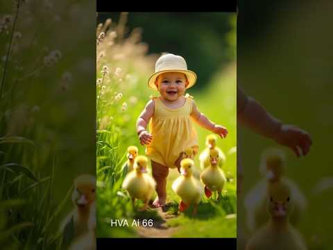 Kids and Ducklings #shorts #duckling #kids