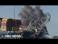 Crews demolish key portion of collapsed Baltimore bridge
