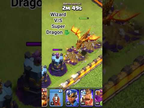 #coc #gameplay #wizard V/S Super dragon 🐲#subscribe #viral #shorts #trend #trending #gamer