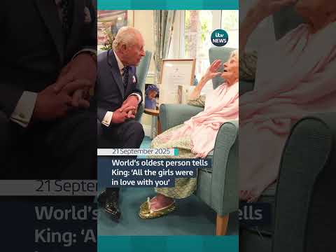 The King has paid a special visit to see the world’s oldest person #itvnews #royals #kingcharles