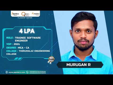Congratulations, Murugan R , for getting placed as a Trainee Software Engineer