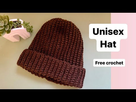 Easy crochet Men's beanie for beginners - a tutorial for beginners!
