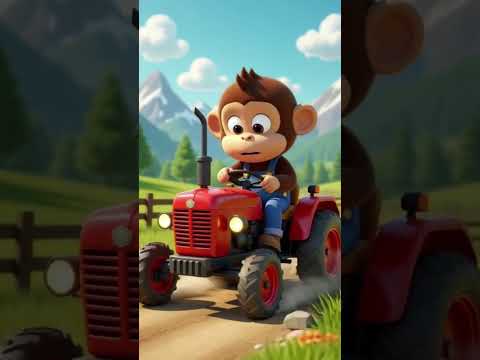 बंदर ने बिना सोचे ट्रैक्टर चला दिया 😱 | Moral Cartoon Story | Monkey Tractor Short" #shorts