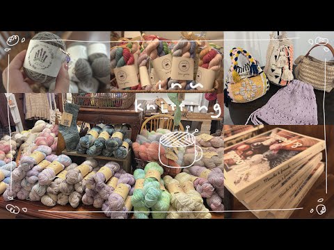 vlog🧶カフェと毛糸初めて1年/手染め糸祭り/可愛すぎる韓国の編み物キット紹介🦢/入荷した物紹介