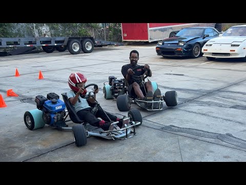 Drifting go karts with my 9yr old son