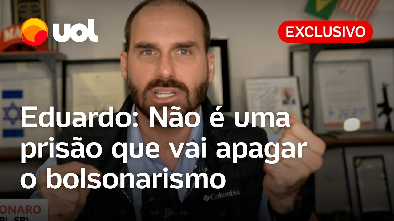 Eduardo Bolsonaro diz que prisão não vai apagar o bolsonarismo e defende candidatura do pai