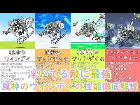 猫の動画サムネイル - 【にゃんこ大戦争】風神のウィンディの全性能徹底解説【ゆっくり】