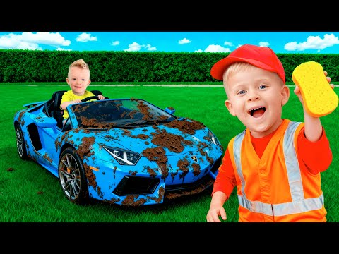 オリバーのお仕事ごっこ遊び！洗車屋さん、レストラン、サファリの冒険