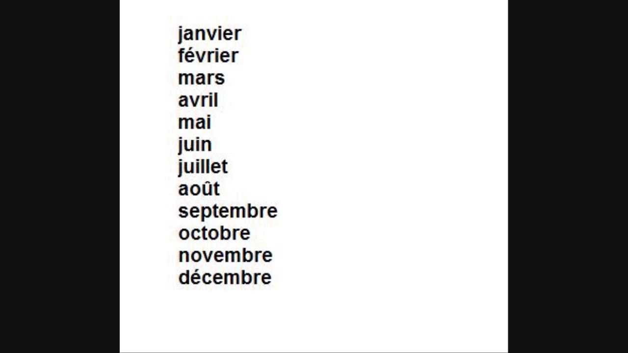 Mois de l'année prononciation (Year's Month) YouTube