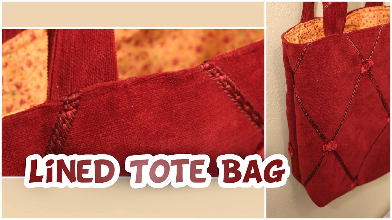 Basic Lined Tote Bag Tutorial {EASY} - Whitney Sews - YouTube