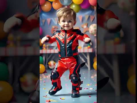 Motor Dancing Little boy dance #shorts #motorcycle #ai  #funny #babydance  #baby