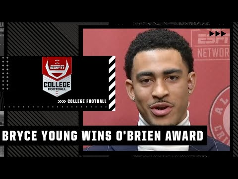 Bryce Young reacts to winning Davey O'Brien Award | College Football on ESPN