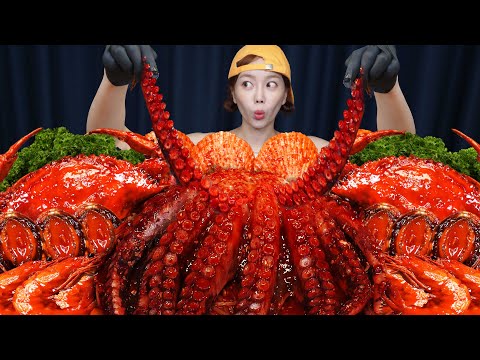 간만에 먹는 초대왕 문어 해물찜 😆🔥 꽃게 새우 전복 해물 잔뜩 먹방 Spicy Octopus Seafood Boil Recipe Mukbang ASMR Ssoyoung