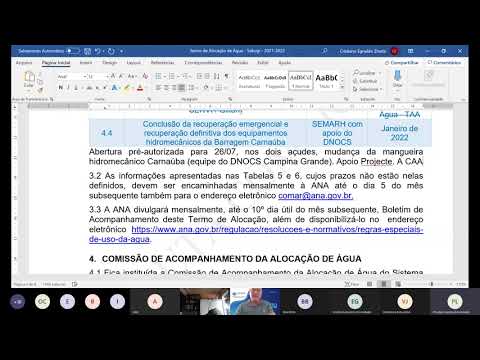 Alocação de Água Santo Antônio e Carnaúba - 2021/2022 (2ª reunião) - 22/07/2021 PARTE 2