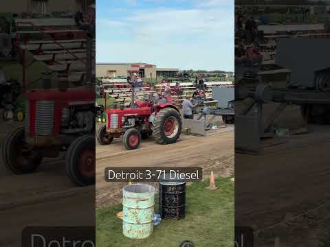 Massey 98 with Screaming Jimmy Detroit Diesel Full Pull  #diesel #tractor #pull #masseyferguson