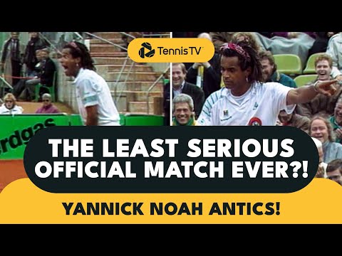 The LEAST Serious OFFICIAL Tennis Match Ever 😂 | Yannick Noah vs Magnus Larsson at Hamburg 1991