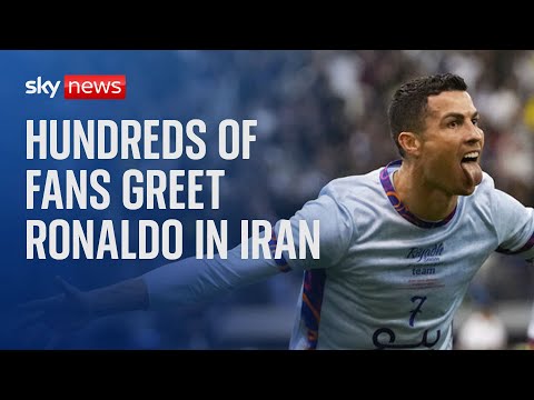 Ronaldo greeted by hundreds of fans in Iran