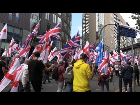 Supporters of far-right Britain First party march in Manchester | AFP