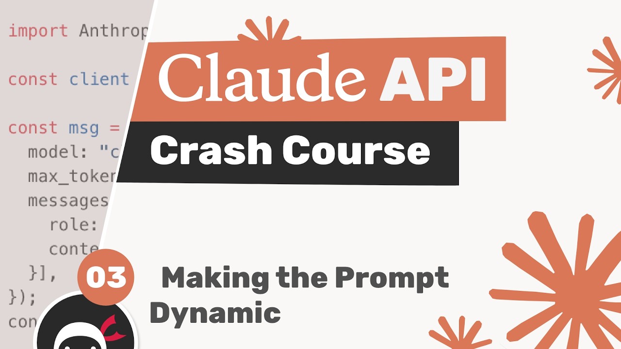 Claude Api Crash Course #3 - Making The Prompt Dynamic