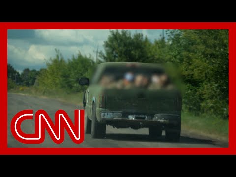 Ukrainian truck seen transporting blindfolded soldiers