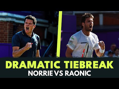 Milos Raonic vs Cam Norrie DRAMATIC Final Set Tiebreak | Queens 2024