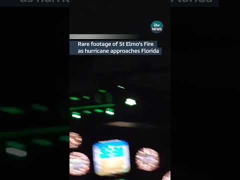 Rare footage of St Elmo’s Fire as hurricane approaches Florida #hurricaineidalia #florida #flight