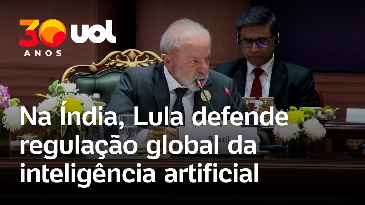 Lula cobra regulação das big techs e aponta riscos do uso de IA nas eleições em cúpula na Índia