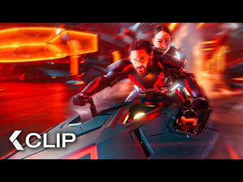 Ares Gets Chased By Evil AI Drones Scene - TRON 3: ARES (2025)
