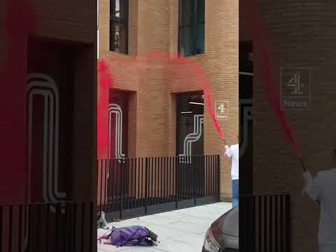Youth activists spray red paint on Labour HQ over Gaza stance